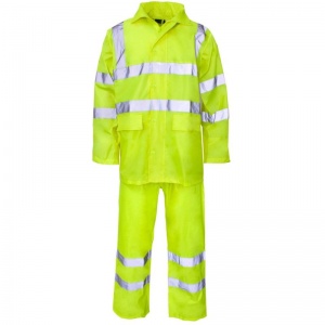 supertouch polyesterpvc hi vis rainwear yellow